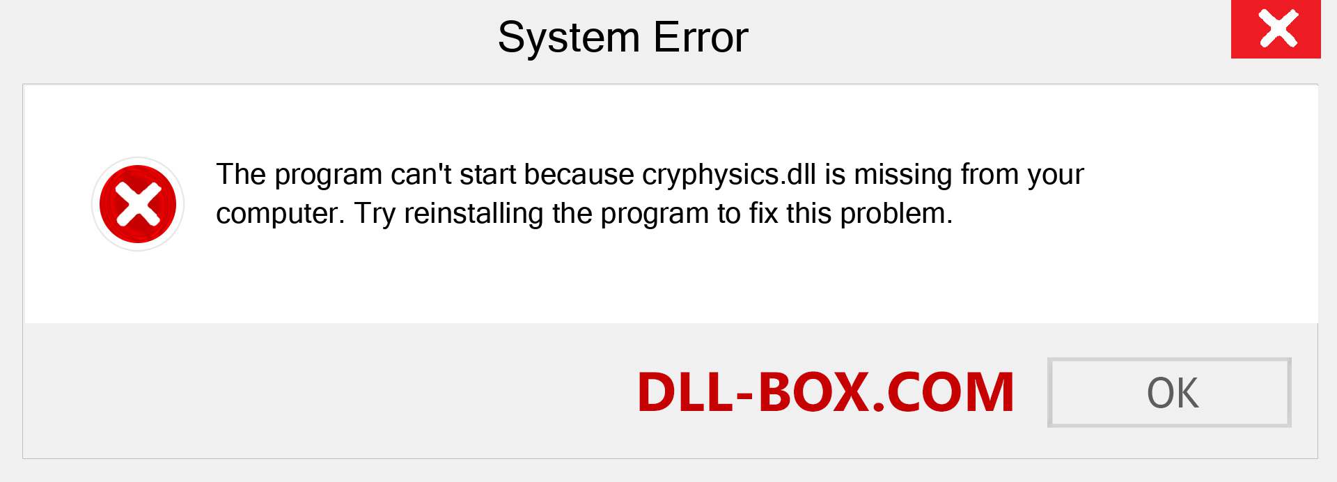  cryphysics.dll file is missing?. Download for Windows 7, 8, 10 - Fix  cryphysics dll Missing Error on Windows, photos, images