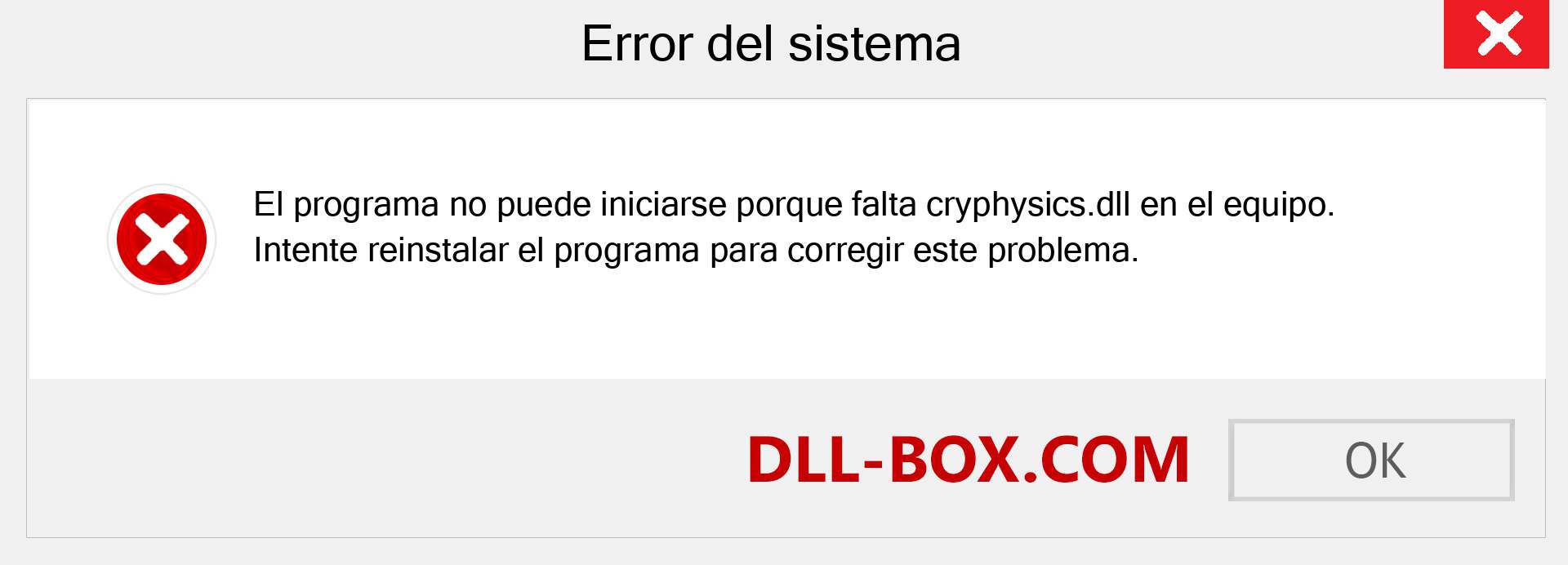 ¿Falta el archivo cryphysics.dll ?. Descargar para Windows 7, 8, 10 - Corregir cryphysics dll Missing Error en Windows, fotos, imágenes