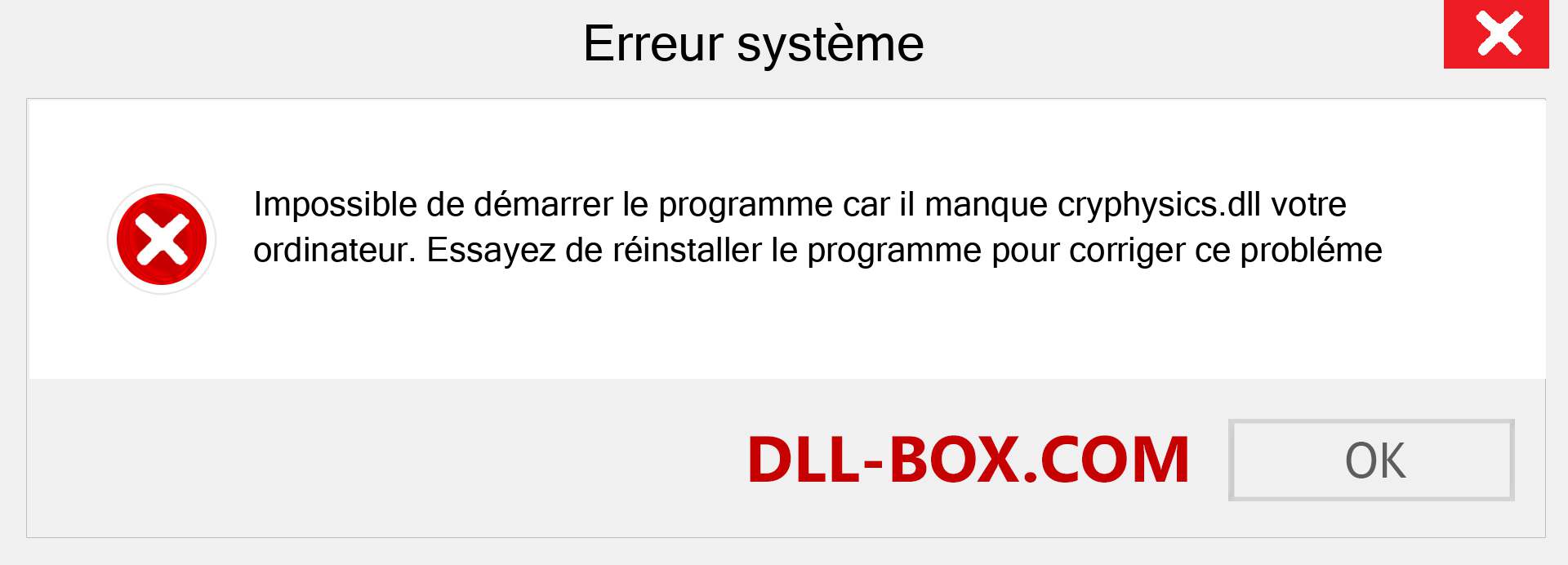 Le fichier cryphysics.dll est manquant ?. Télécharger pour Windows 7, 8, 10 - Correction de l'erreur manquante cryphysics dll sur Windows, photos, images